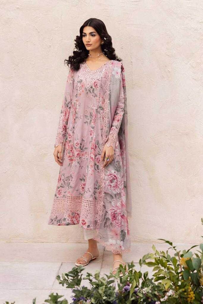 Lawn & chiffon duppta unstitch 3 pc ,dc free
