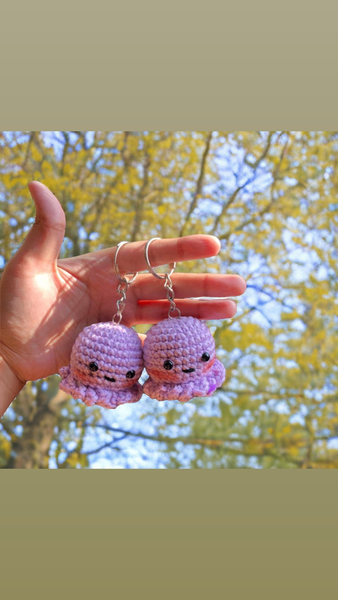 Crochet handmade octopus keychain