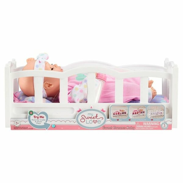 My Sweet Love Baby Doll With Crib Play Set, Brown