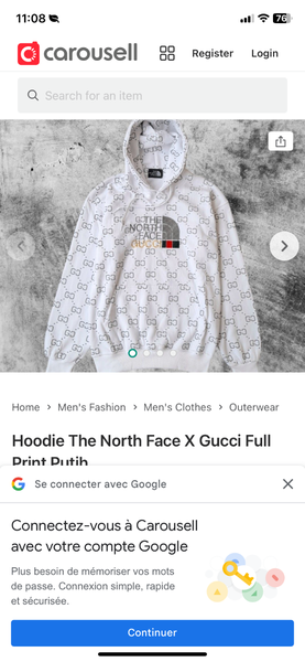 Hoodie The North Face Gucci