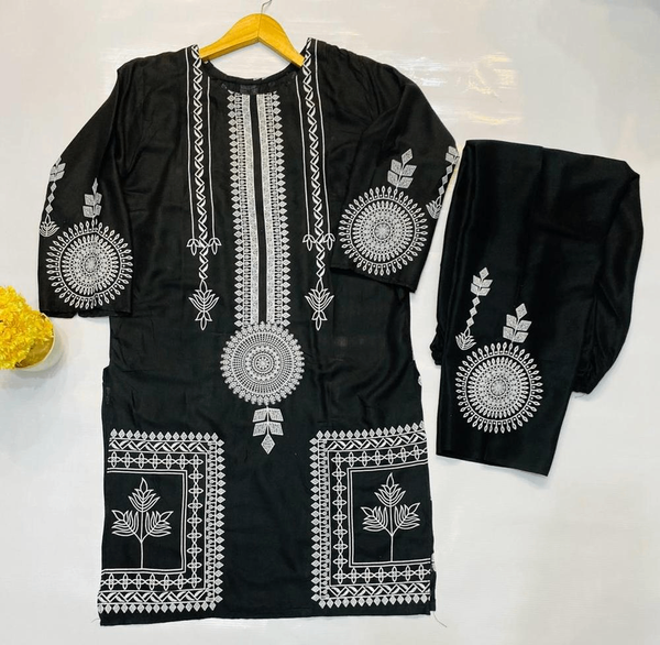 2 pcs women's stiched linen suit