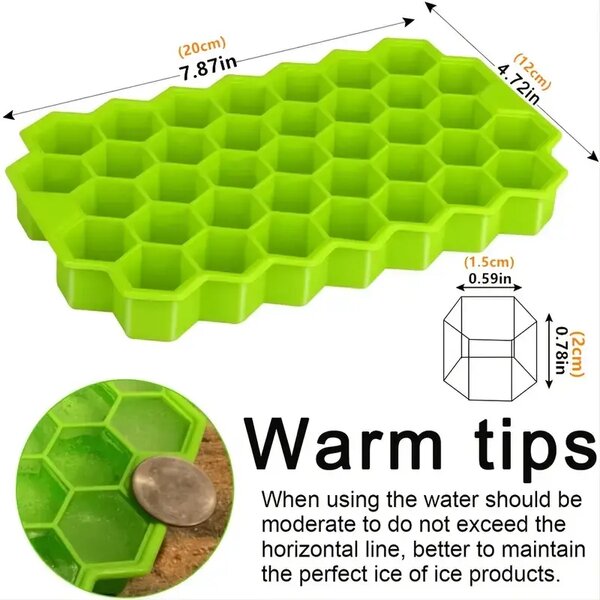 Flexible Silicone Ice Cube Trays With Lid , Whiskey,