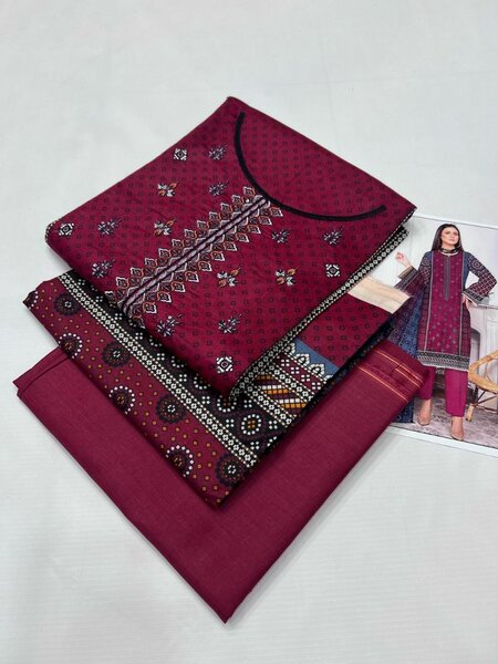 Printed lawn suit