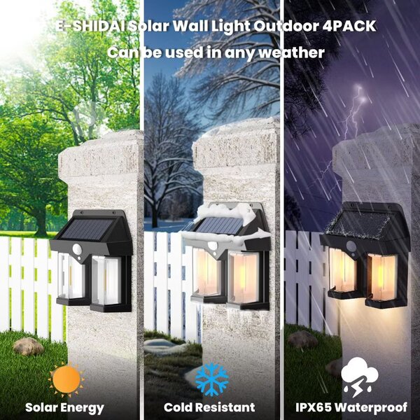 2024 Solar Wall Light - Waterproof Motion Sensor Garden Lamp
