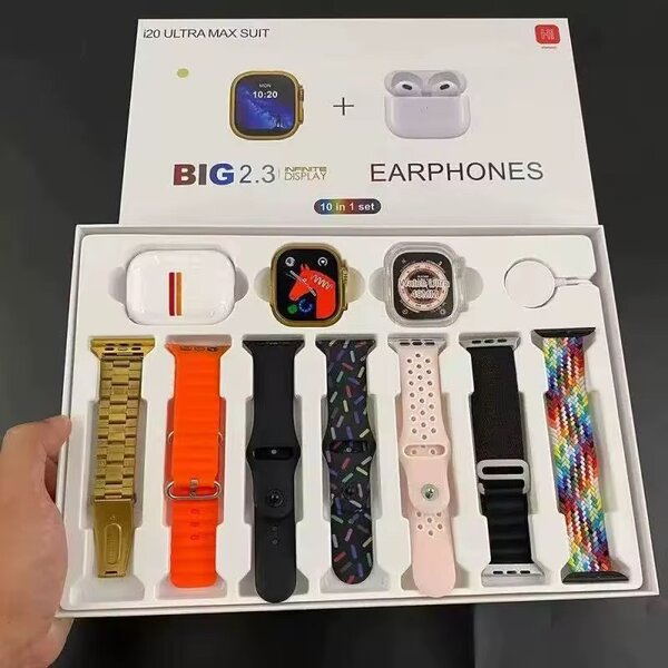 Montre i20 Ultra Max + Écouteurs