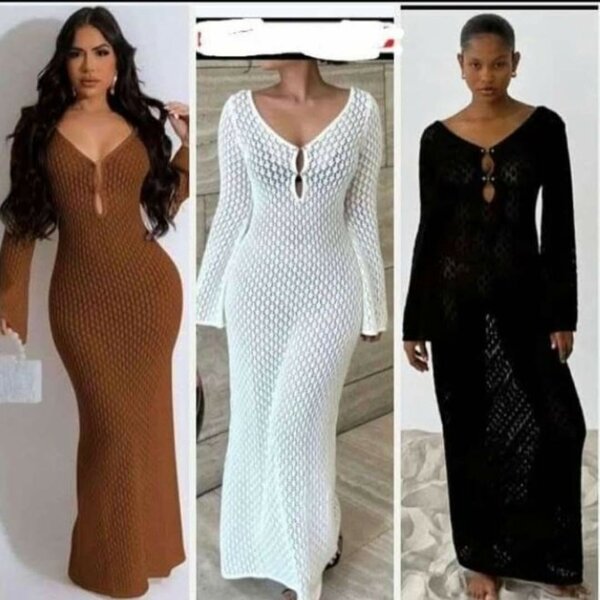 Robe longue crochet élégante