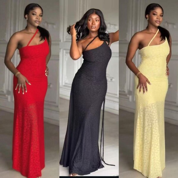 Robe longue élégante en dentelle