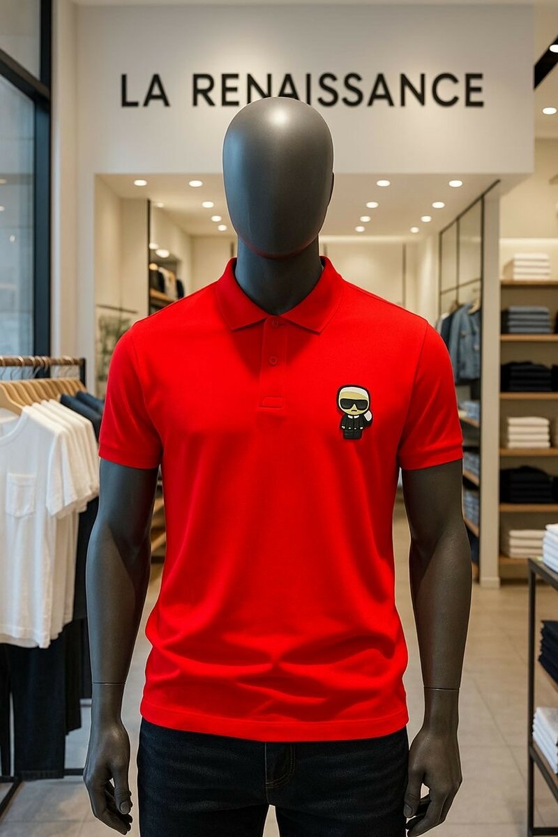 Polo rouge avec motif tendance
