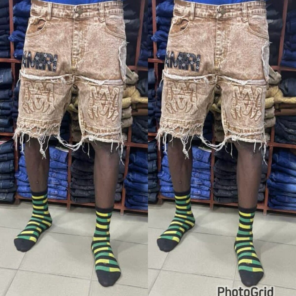 Shorts en denim à imprimé tendance