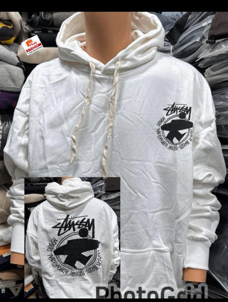 Sweat à capuche blanc imprimé