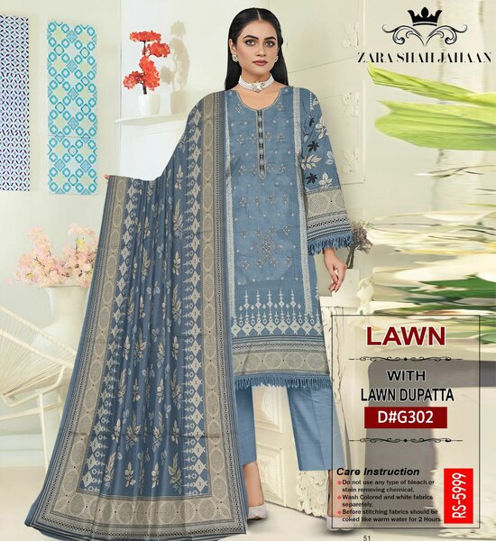 Printed lawn suit