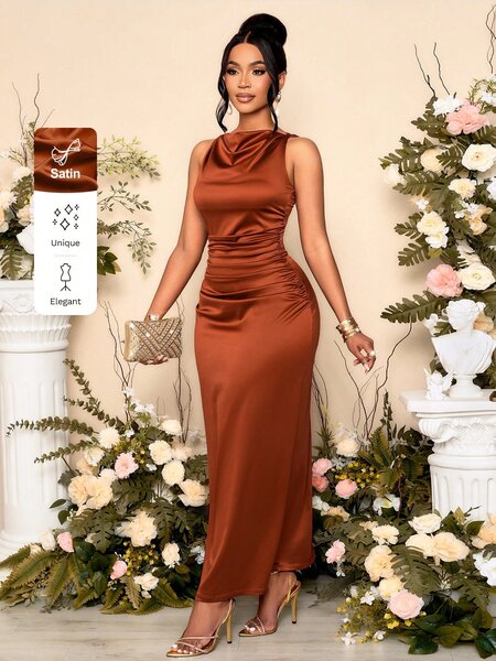 Robe satin longue élégante