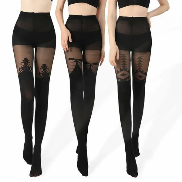 Bas résille noir pour femme