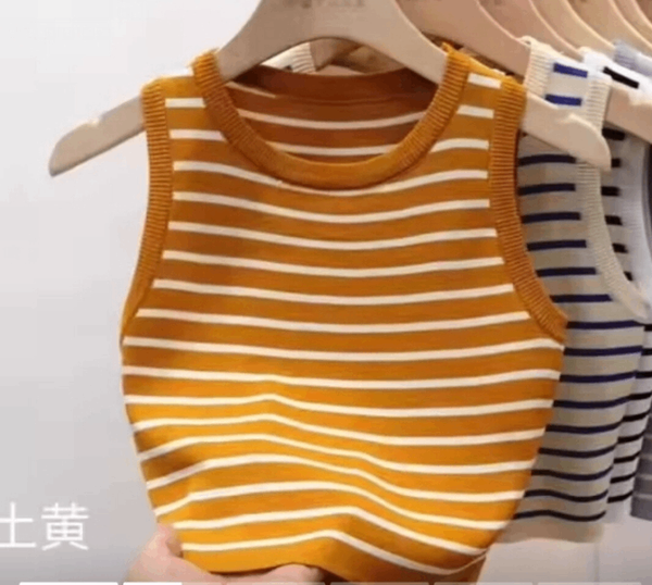 Top sans manches rayé