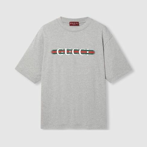 T-shirt gris logo stylé