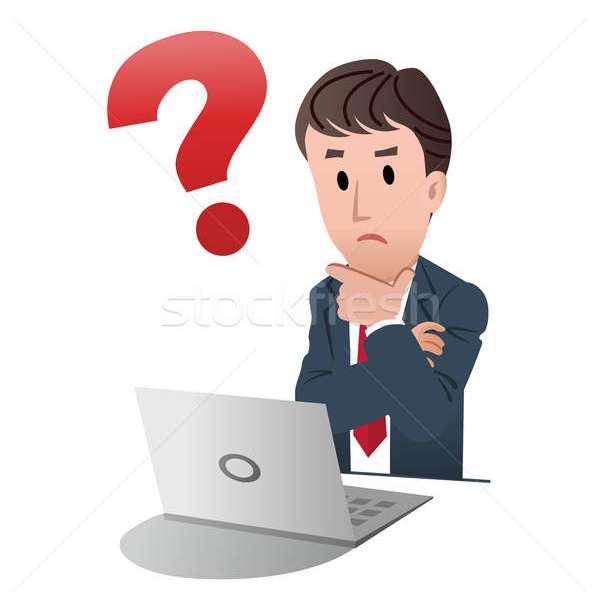 человек задает вопрос перед монитором