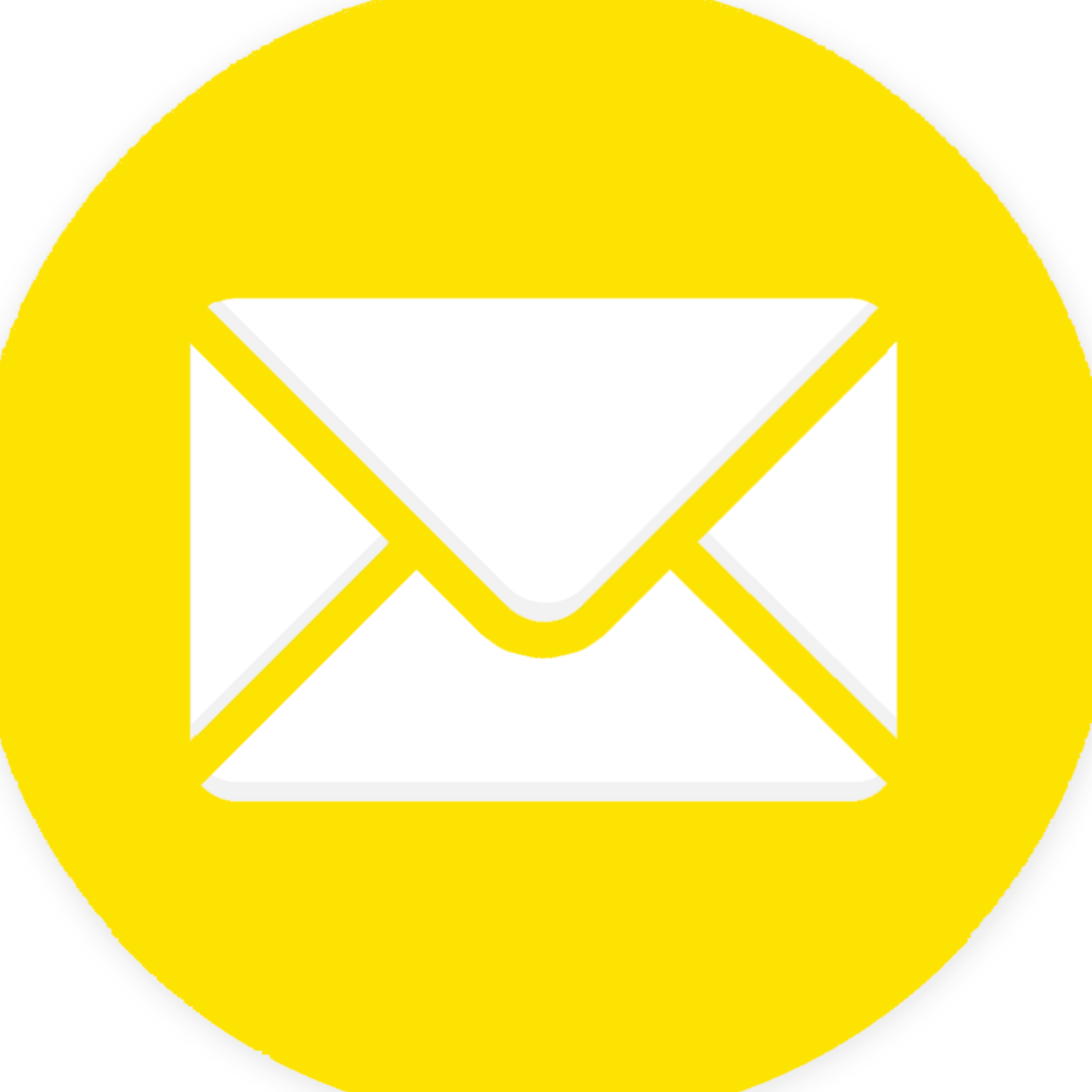 Yellow email icon with envelope design for contact section