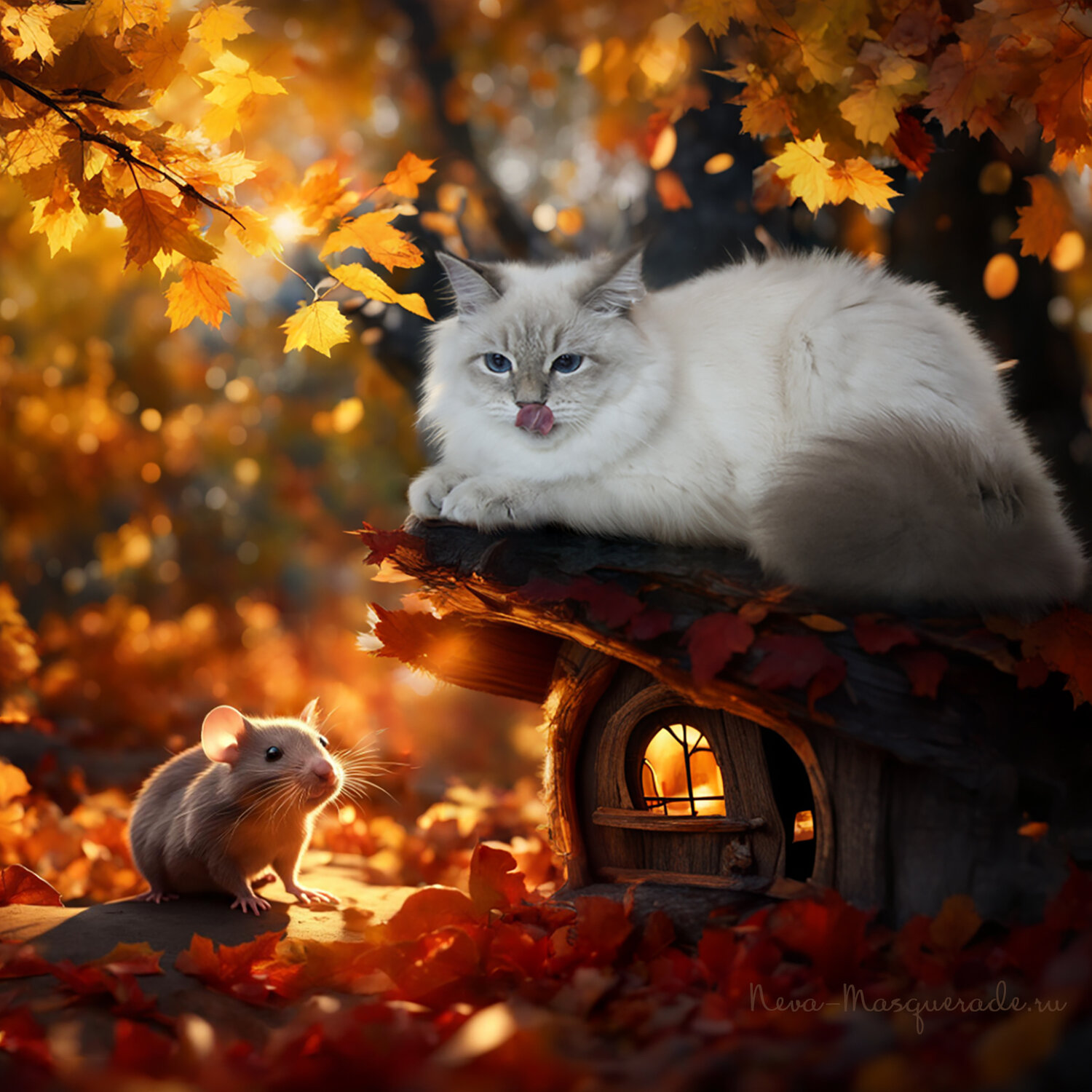 рэгдолл кошка, котик, кот, невская маскарадная кошка, кошка осень