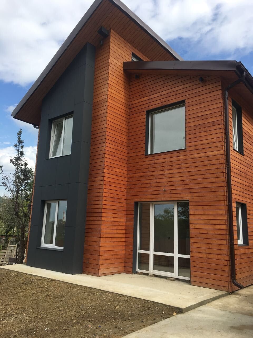 здание, планкен лиственница фасад, фасад отделка, отделка фасада термодеревом, дома фасад