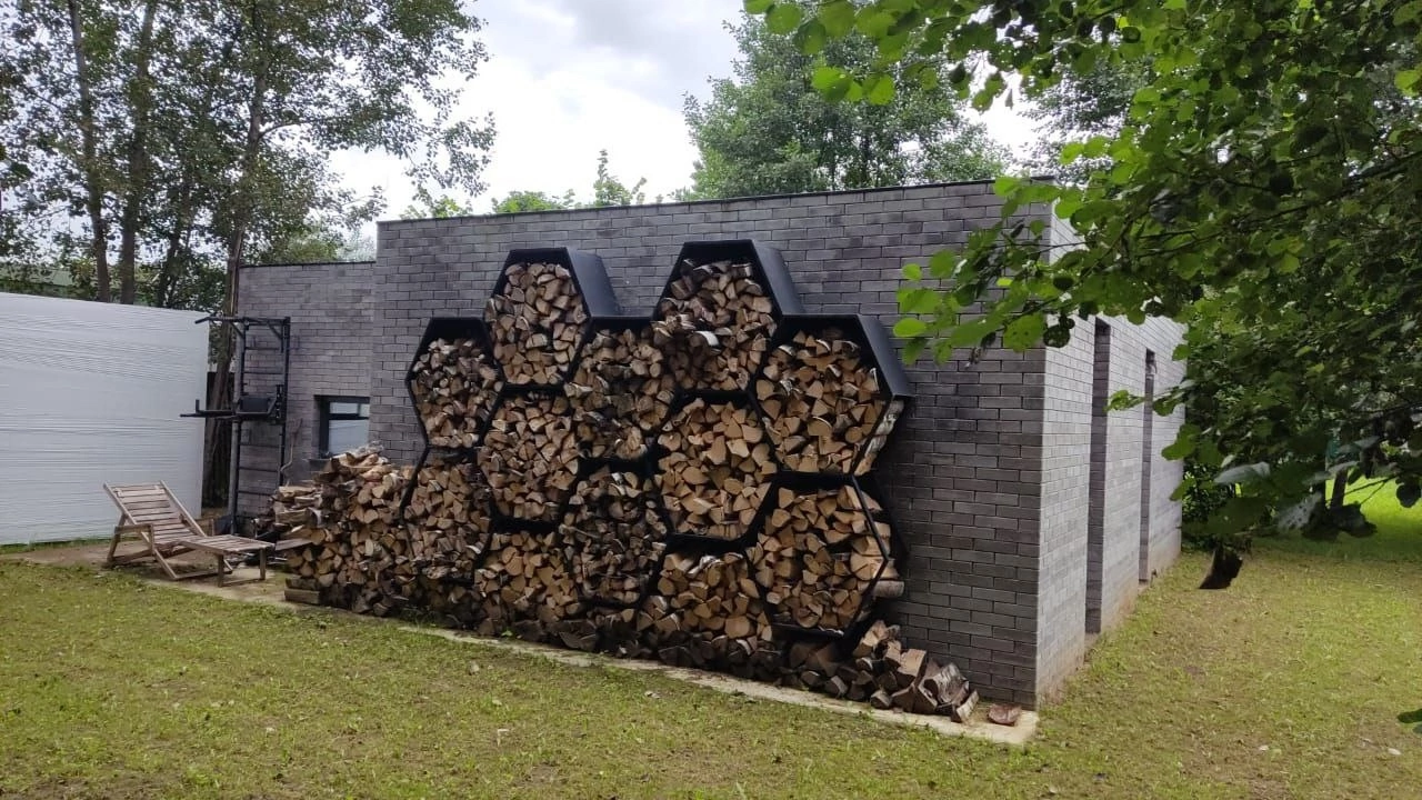 дровница поленница delta park wh 3007005, дровница соты, уличная дровница, соты для дров, уличная дровница vuoksa-wood 8 сот