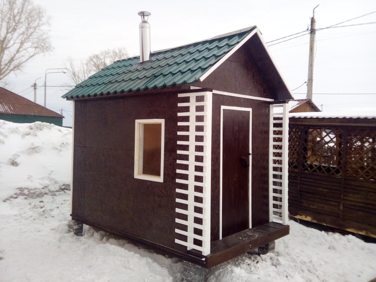 каркасная баня 2х4, каркасная мини баня, мобильная баня 7х2.3, каркасная баня, баня дачная