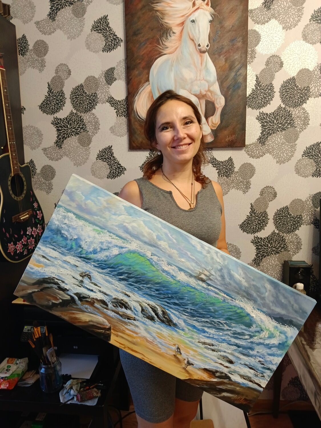 картина маслом мастер класс, морской пейзаж маслом, море маслом на холсте, работы на холсте, маслом на холсте