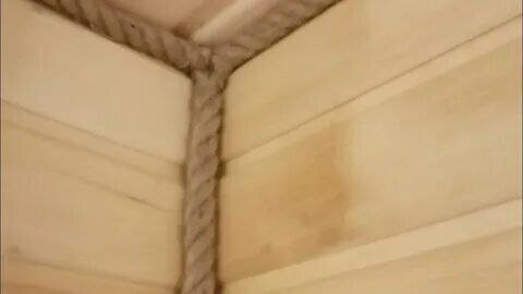 джут канат в парилке, канат вместо плинтуса, канат джутовый, джутовый канат для вагонки, отделка сруба канатом