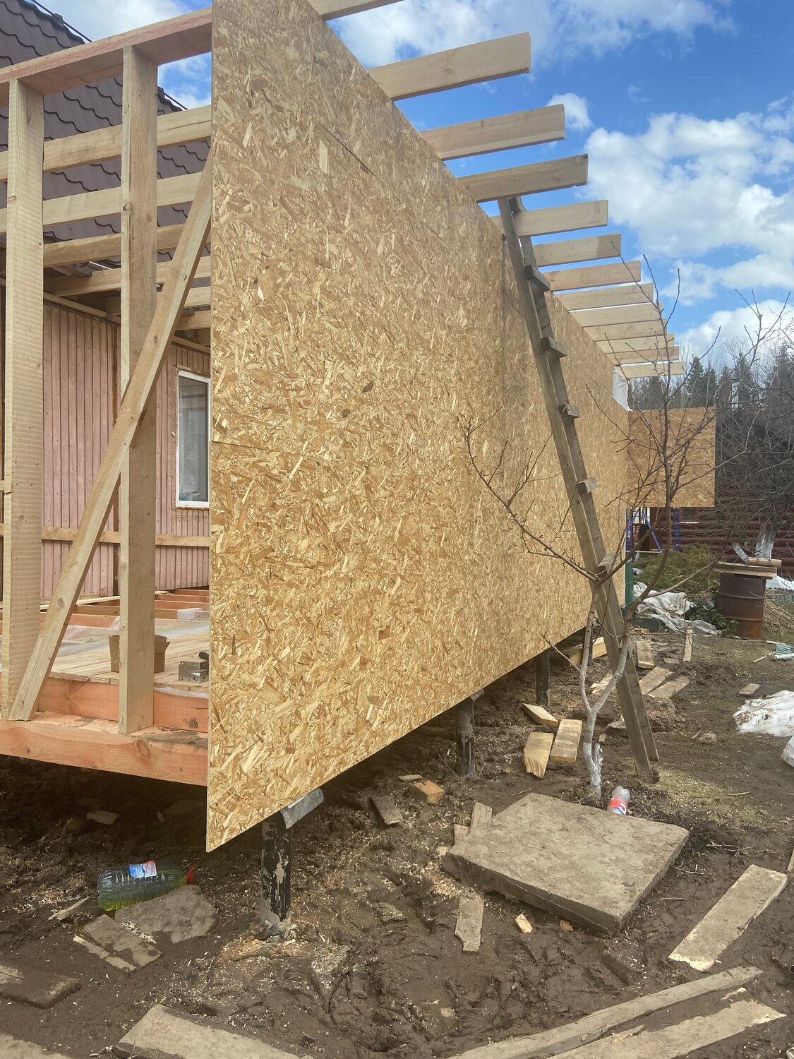 каркасный дом, каркасно щитовой дом, каркасная пристройка к дому, сип панели, пристройка из осп