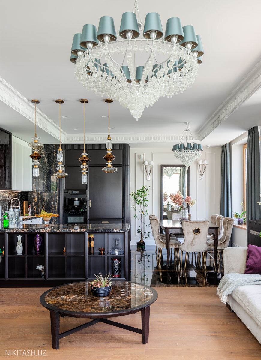 кухня гостиная эклектика, кухня интерьер, кухня в стиле эклектика, дизайн интерьера, интерьеры квартир