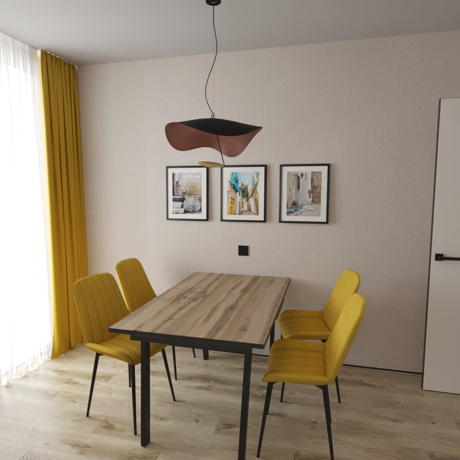 стол фин 120 дуб канзас/ черный каркас м-city, стол раздвижной, обеденные столы, стол, интерьер кухни