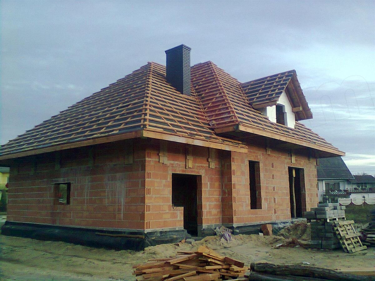 дом из керамических блоков, дом, дом из керамоблока, крыши частных домов, дома из керамических блоков