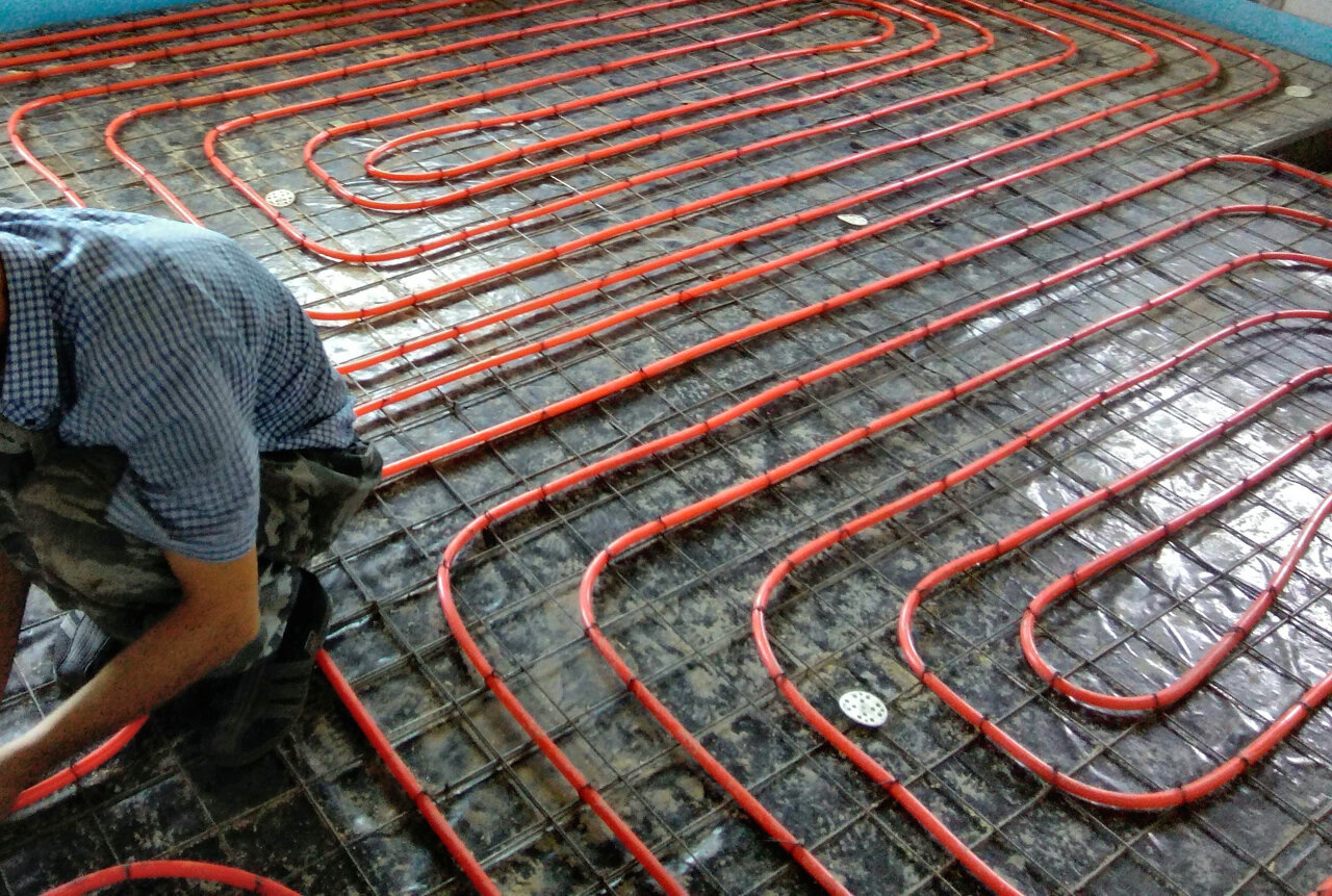 монтаж теплого пола, монтаж водяного теплого пола, укладка теплого пола, установка теплого пола, технология укладки теплого пола