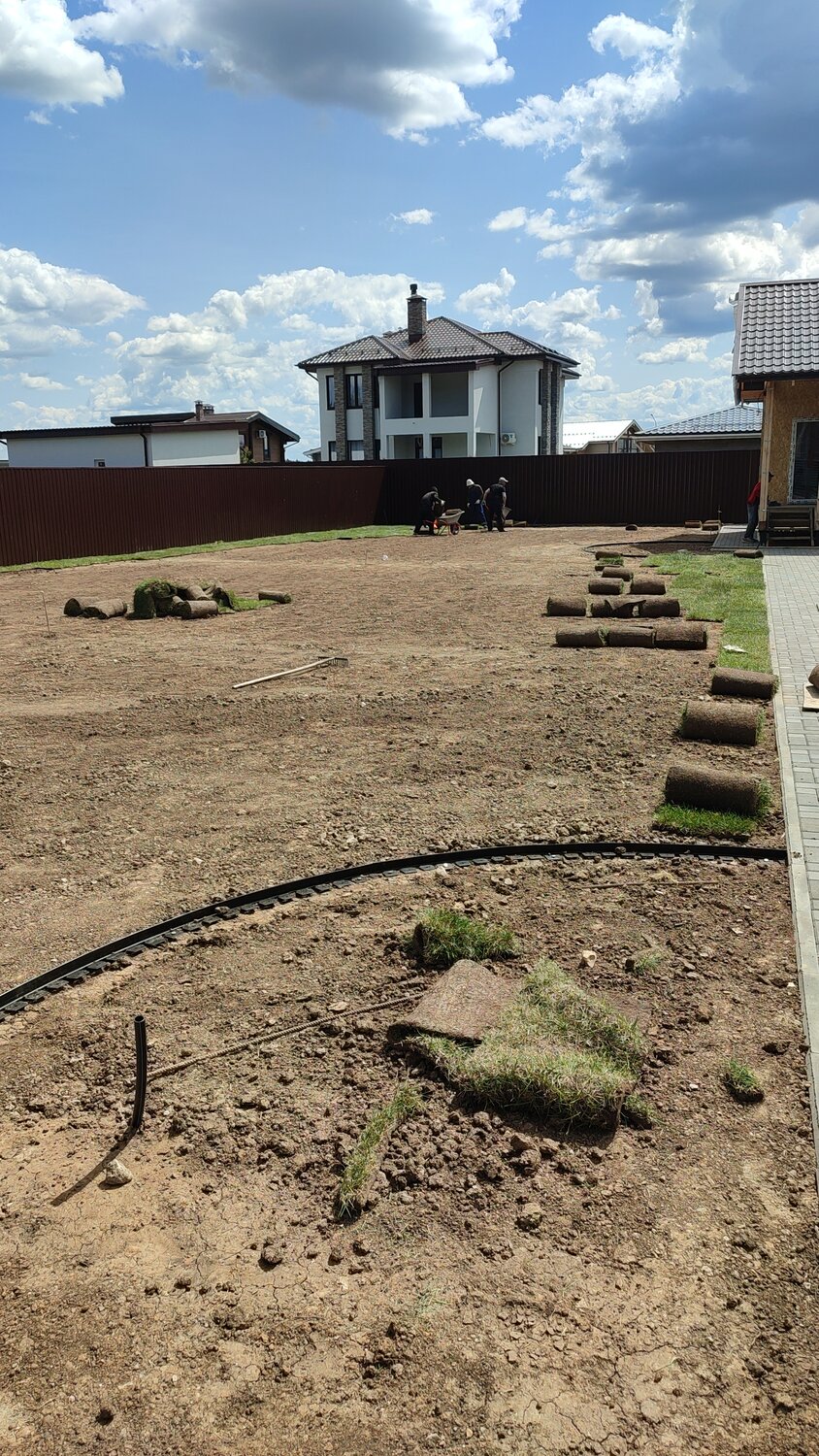 загородный дом, ландшафтный дизайн, участок, шпунт фундамента, загородный коттедж