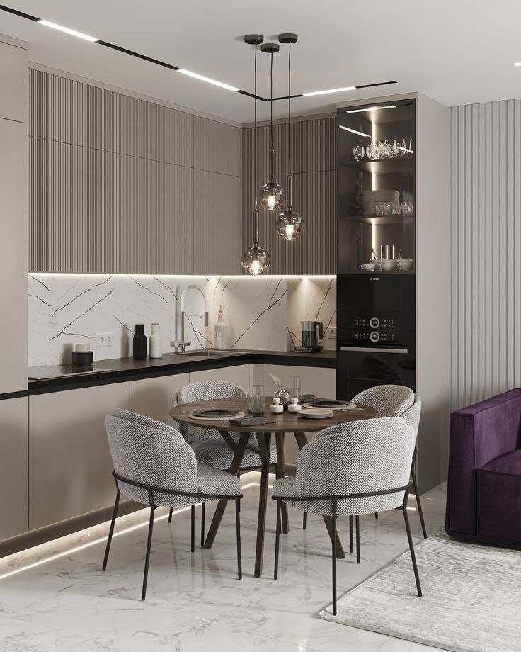 Проект дизайна RYBALSKY APARTMENT "Anna Neiman Design" Modern kitchen apartment,