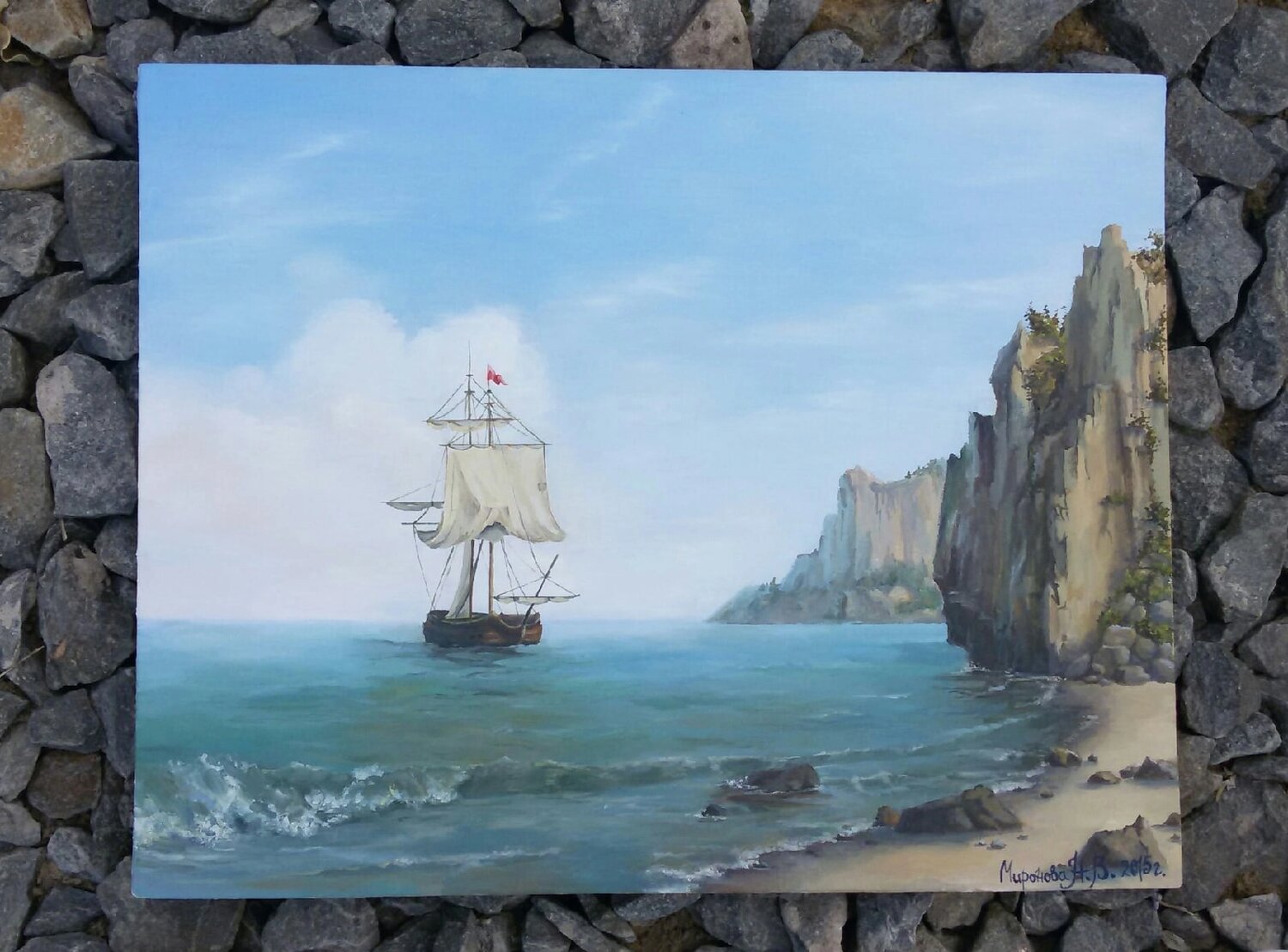 картина морской пейзаж, картина корабль, парусник картина, морские картины, парус картина