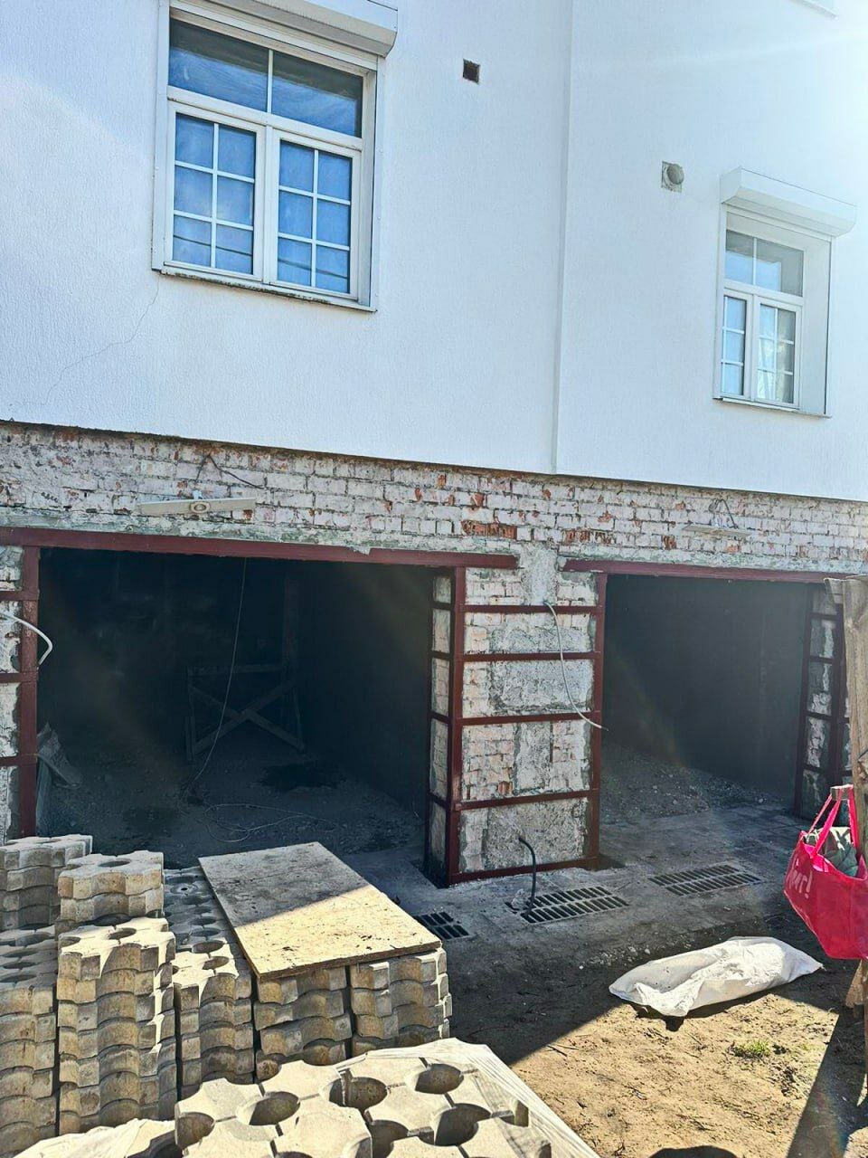 гараж из газобетона, строительство домов, стена из газобетона, дом гараж, дом