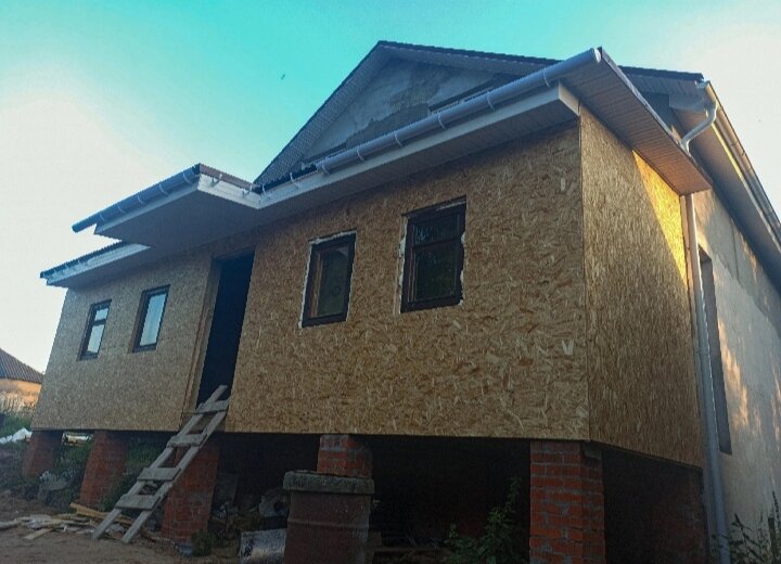 дом, фасад каркасного дома, каркасный дом