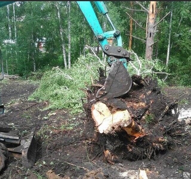 корчевание пней мини экскаватором, корчевание пней, корчевка пней, захват на мини экскаватор yanmar b17, мини экскаватор копает