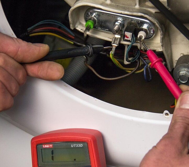 тэн стиральной машины, прозвонить тэн мультиметром, прозвонка тэна стиральной машины мультиметром, сопротивление тэна, стиральная машина