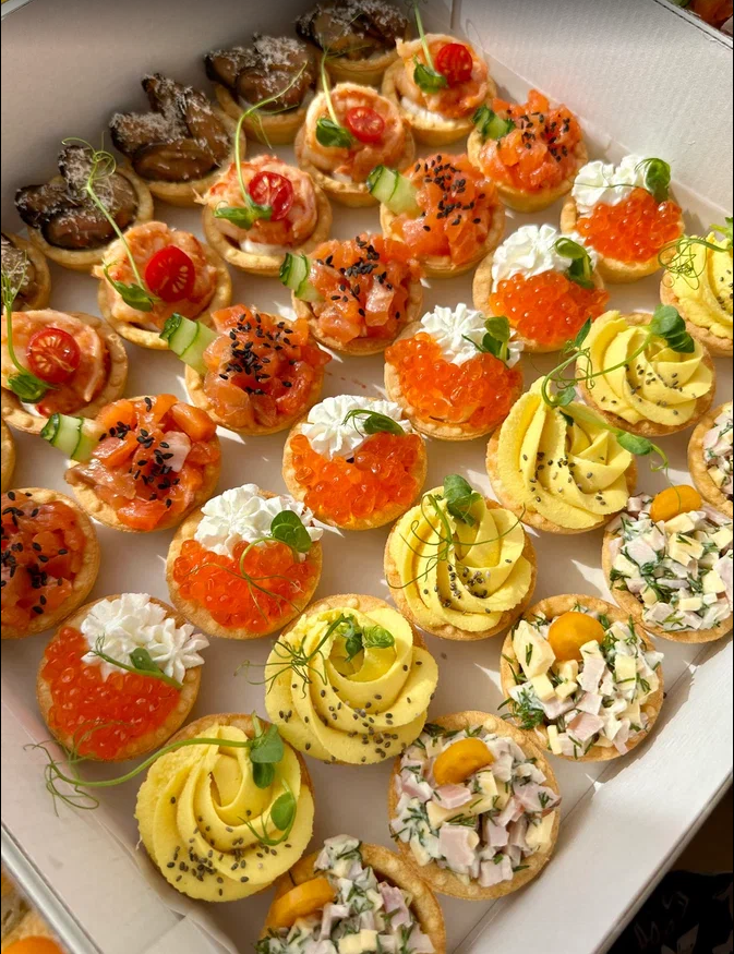 тарталетки для фуршета, закуска, закуска для фуршета, фуршетные закуски, тарталетки фуршетные