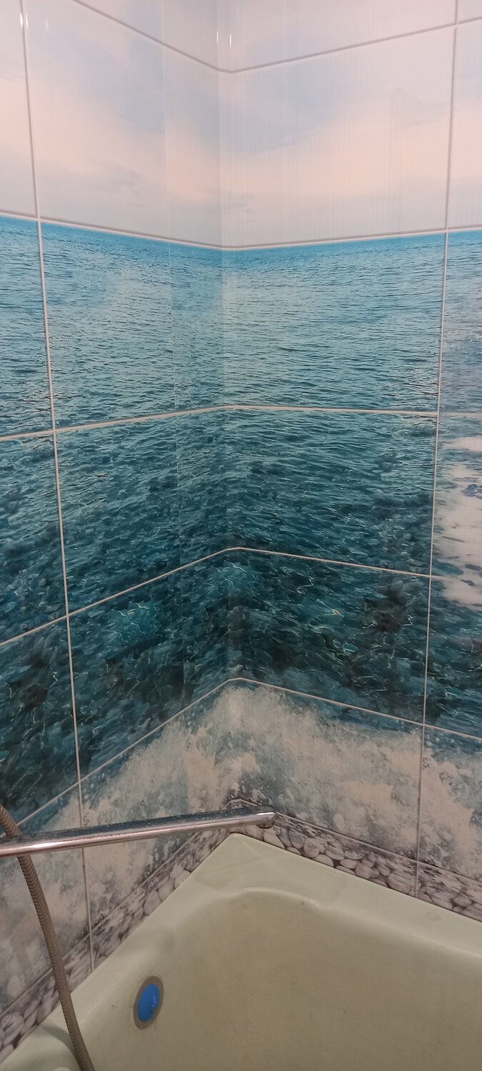 панели пвх море, панели пвх, панели для ванной пластиковые, панно в ванную, плитка с дельфинами для ванной