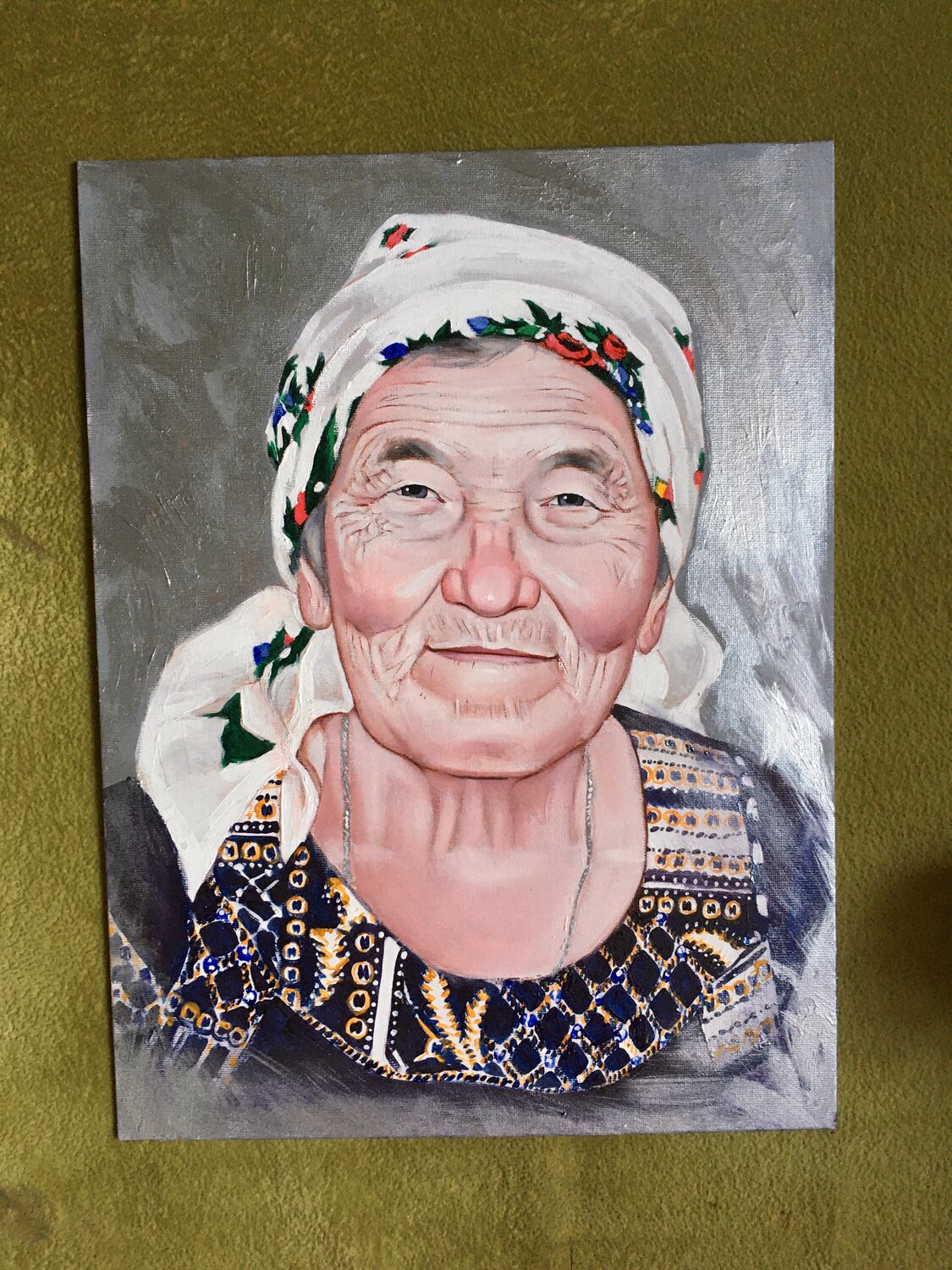 холст портрет, портреты, бабушка портрет, женщина, портрет с фотографии