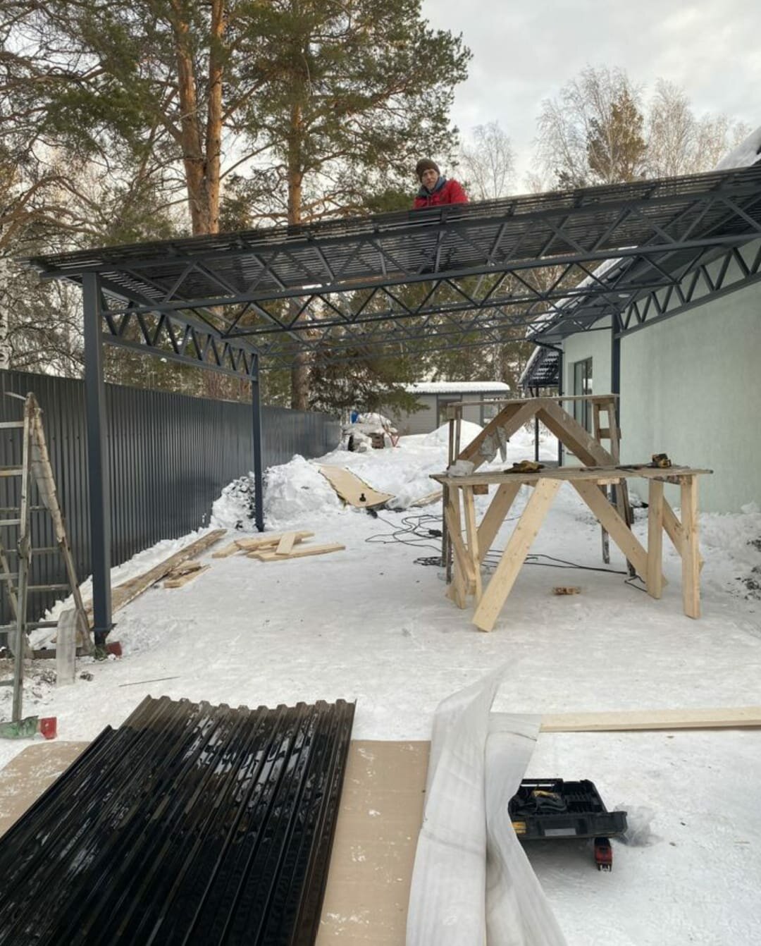 фермы для навеса, навес, ферма металлоконструкция, ангары из металлоконструкций, навес из поликарбоната