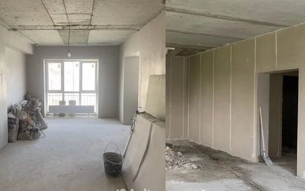 перегородки из гипсокартона без отделки, отделка гипсокартонных стен, выравнивание стен гипсокартоном, выровнять стены гипсокартоном, выравнивание стен гипсокартоном без каркаса