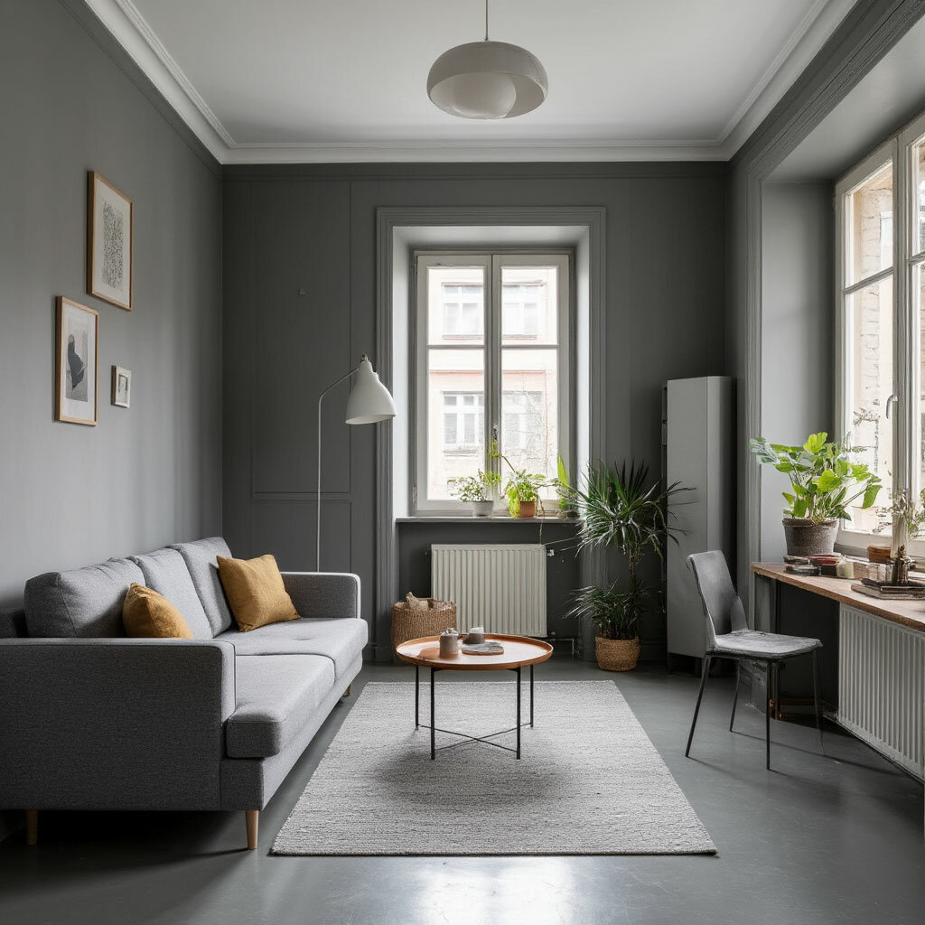 скандинавский стиль в квартире, интерьер в скандинавском стиле, скандинавский стиль в интерьере дома, интерьер с серыми стенами, скандинавский стиль в интерьере квартиры