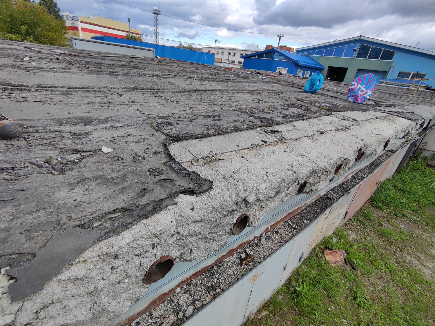 ремонт плоской кровли, ремонт мягкой кровли, ремонт кровли, плита перекрытия, стяжка кровли