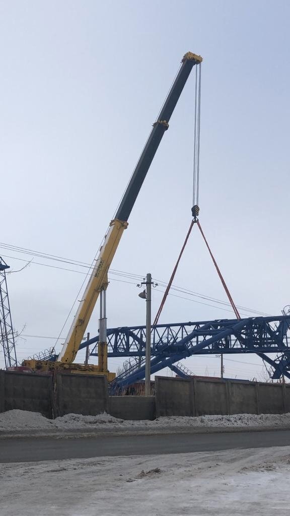 подъемный кран, стройка моста, мост в новосибирске, железнодорожный кран едк 2000, железнодорожный мост астрахань