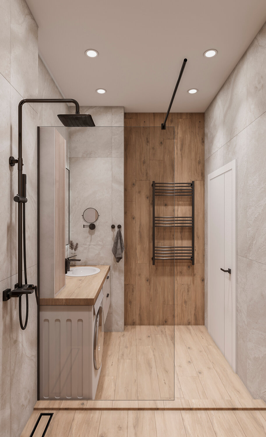душевая лофт 6м2, плитка eco wood, душевая лофт 5м2, санузел дизайн, интерьер ванная