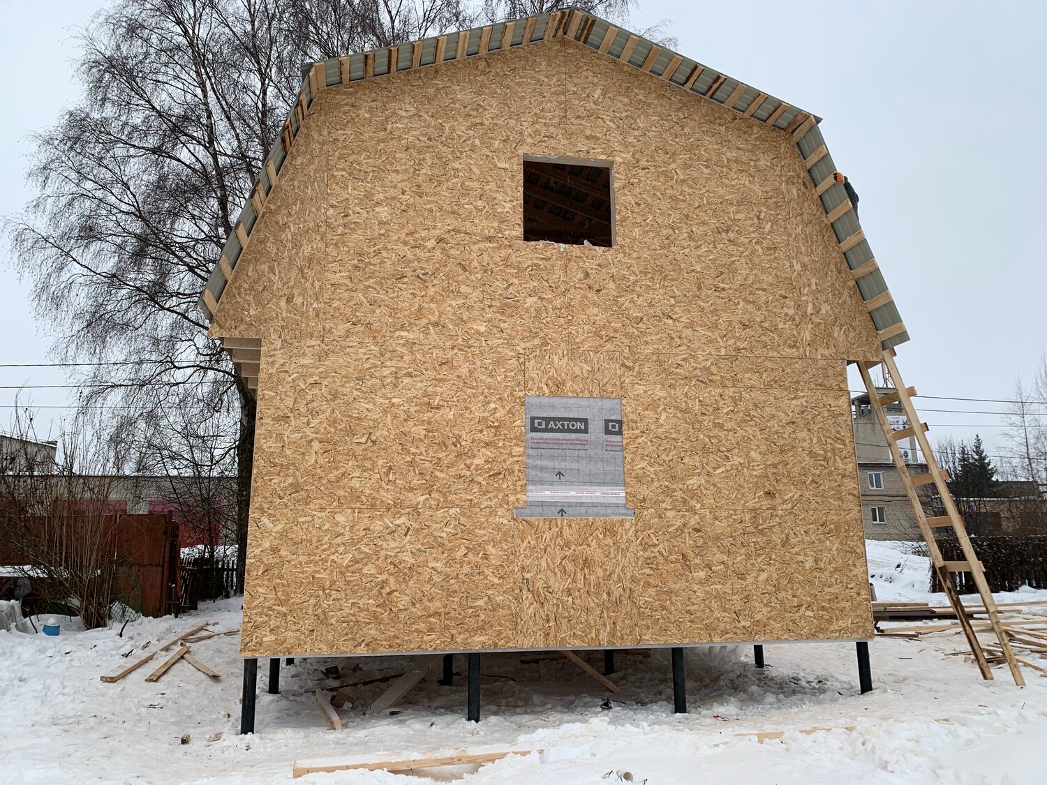 дачный домик обшитый осп 3, дачный дом обшитый осп, сип панели дом, дома из осб, домик осб