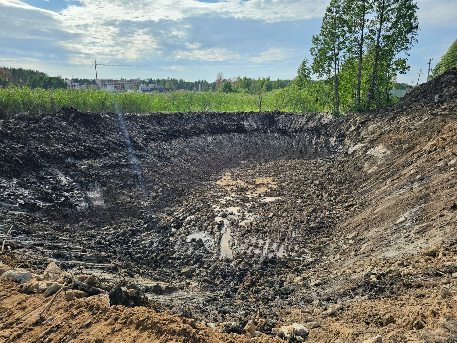 котлован для пруда, котлованный грунт, копка пруда, отсыпка дороги пгс, участка